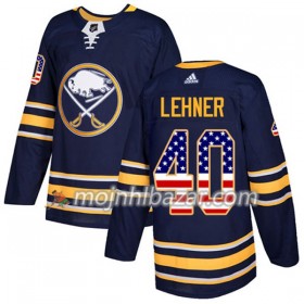 Dresovi Buffalo Sabres Robin Lehner 40 Adidas 2017-2018 Navy Plava USA Flag Fashion Authentic - Muške